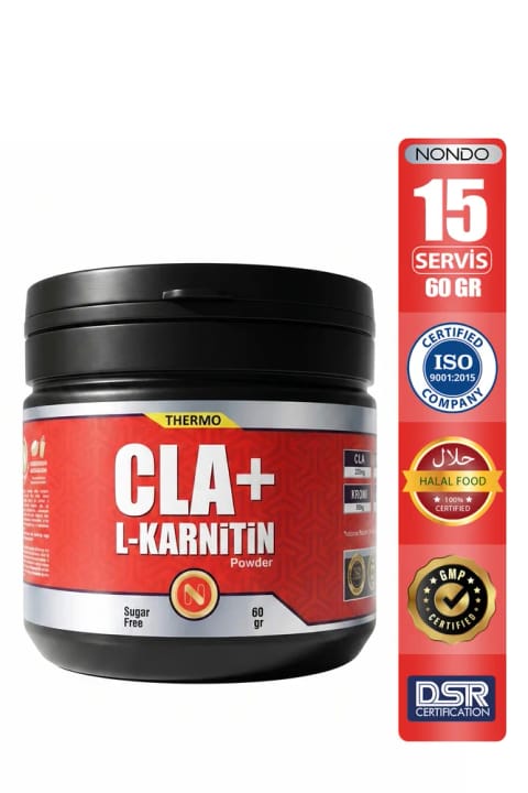 Nondo CLA + L-Carnitine 2000mg CLA، 1000mg L-Carnitine، Chromium، طعم سیب - 15 عدد