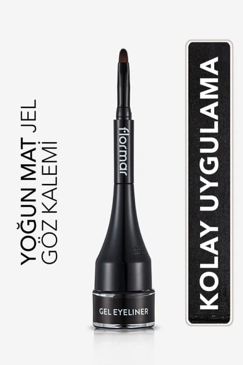 Flormar خط چشم ژله‌ای مات با برس مخصوص و رنگدانه بالا - 001