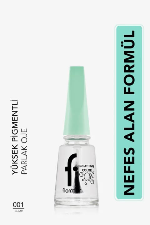 Flormar ناخن شیشهای تنفسپذیر - 001 شفاف