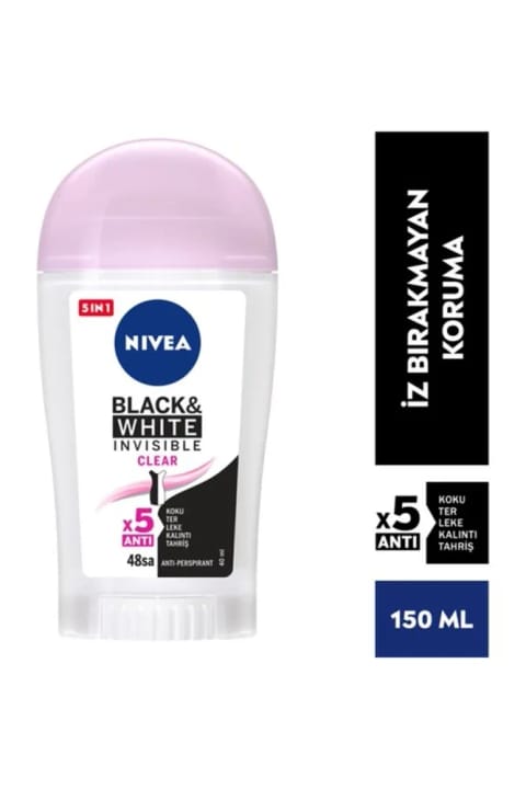 NIVEA دئودورانت استیکی زنانه Black&White Invisible Clear