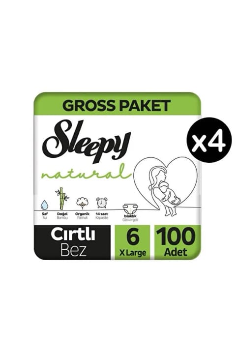 Sleepy Natural سایز 6 اکسترا لارج بسته 400 عددی پوشک بچه