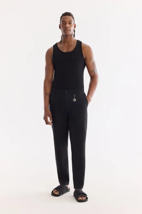 شلوار کتان ۱۰۰٪ مشکی با کمر کشی