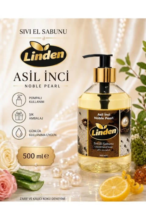 Linden مایع دستشویی آسيل اینجی 500 میلی‌لیتر Nobel Pearl