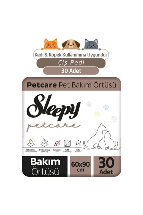 Sleepy Petcare پد نگهداری حیوانات خانگی 60x90 سانتیمتر 30 عددی
