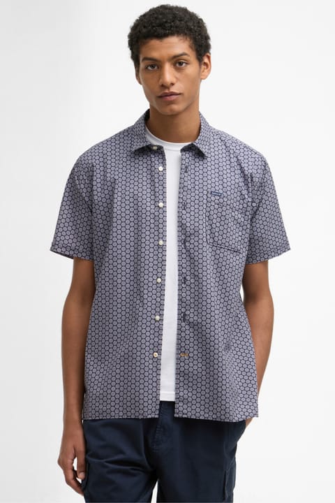 پیراهن تابستانی چاپی Barbour مدل Appledore رنگ Navy