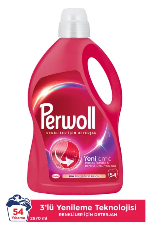 Perwoll مایع لباسشویی رنگ‌ها مراقبت حساس 2970 میلی‌لیتر (54 شستشو)