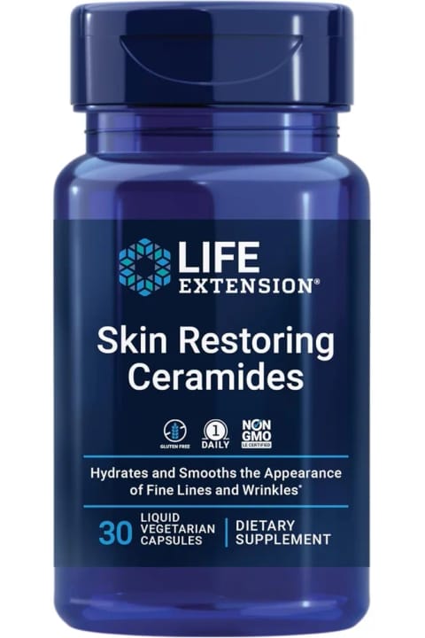 Life Extension سرامیدهای ترمیم‌کننده پوست وگان – 30 کپسول مایع
