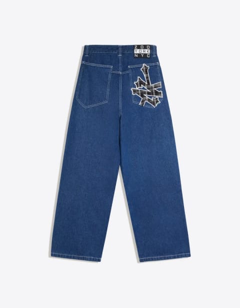 ZOO YORK X BERSHKA شلوار جین پچدار
