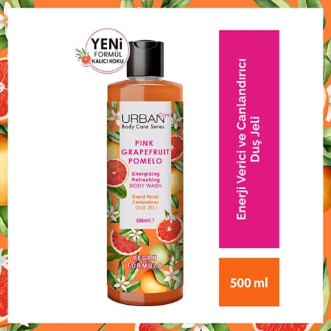 Urban Care دوش ژل شادابکننده و مرطوبکننده گریپفروت صورتی و پوملو ۵۰۰ میلیلیتر