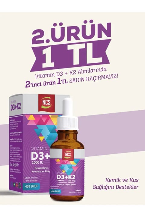 NCS Vitamin D3 1000 IU K2 12.5 mcg 20 ml Damla