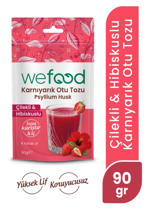 پودر گیاه بادرنجبویه با هیبیسکوس و توت‌فرنگی Wefood ۹۰ گرم