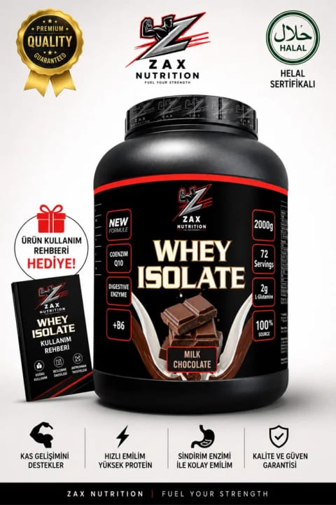 zax nutrition ایزوله وی پروتئین شیر با طعم شکلات شیری ۲۰۰۰ گرم سری Gold