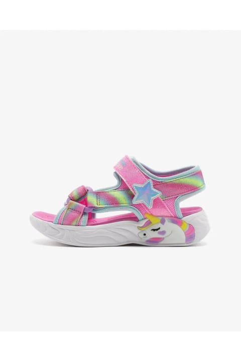SKECHERS UNICORN DREAMS SANDAL-DREAMY UNICORNS صندل دختر بچه گنده صورتی چراغ دار S...