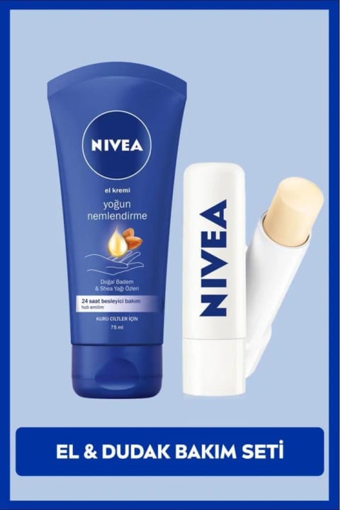 NIVEA ست مراقبت از پوست خشک و حساس، بالم مرطوبکننده لب و کرم دست