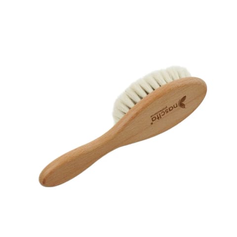 برس موی سر نوزاد Nascita با موی طبیعی بز و دسته چوبی (۱۸٫۵×۵ سانتیمتر) NASBATHK0015T