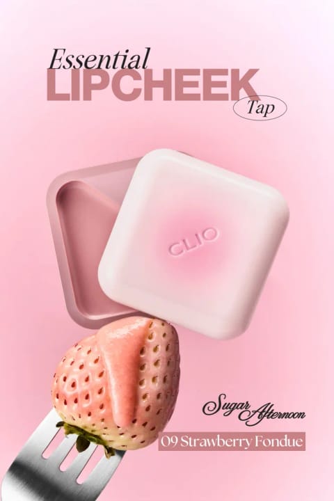 CLIO بالم رنگی براق لب و گونه Essential Lipcheek Tap (09 Stra...