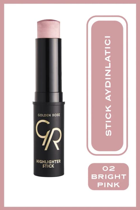 هایلایتر استیک Golden Rose شماره 02 Bright Pink حجم 9,5 میلی‌لیتر