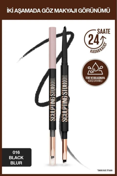 Maybelline New York Sculpting Stix دو سر مداد چشم - Black Blur