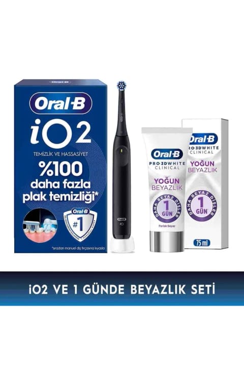 مسواک برقی/شارژی Oral-B iO2 مشکی - ست سفیدی شدید