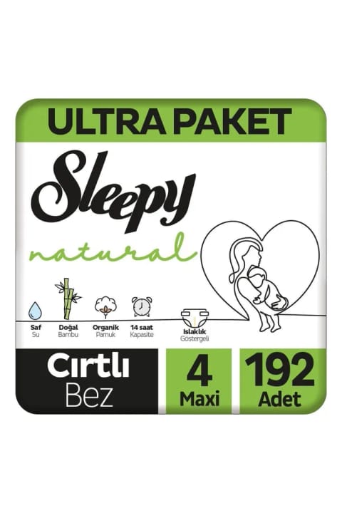 Sleepy Natural Ultra پوشک بچه سایز ۴ ماکسی ۱۹۲ عددی