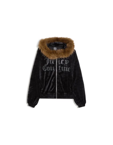 کاپشن هودی مخمل JUICY COUTURE X BERSHKA