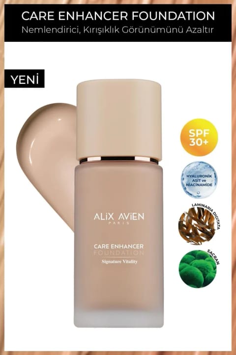 Alix Avien کرم پودر ضد چروک مرطوبکننده با SPF30 و پایانی درخشان — 808 Warm Amber
