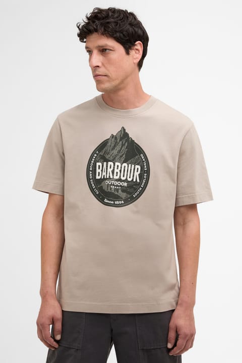 تی‌شرت ریلکس Barbour مدل Basswood رنگ GY35 Concrete