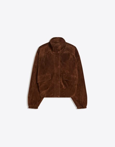 Bershka کاپشن چرمی با جیب
