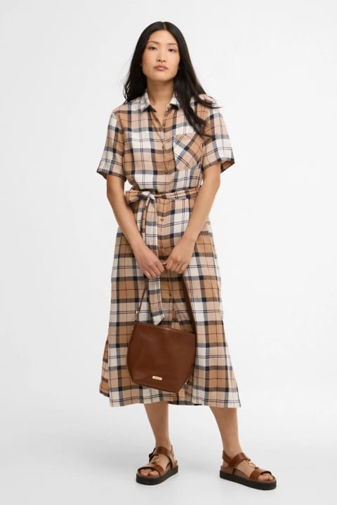 پیراهن میدی Barbour مدل Fern طرح Hessian Tartan