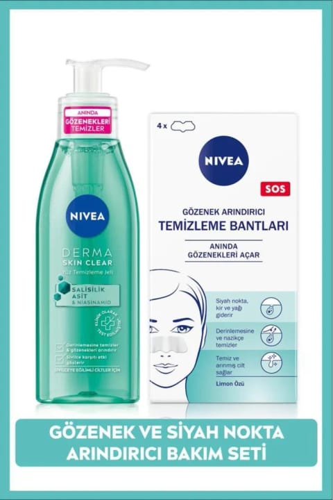 نوار بینی NIVEA حذف جوشهای سرسیاه و شوینده ضد جوش صورت Derma Skin Clear