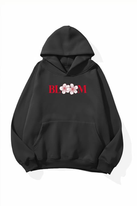 هودی اورسایز 3 نخ طرح Bloom بافت نرم یونیسکس uyguntarz