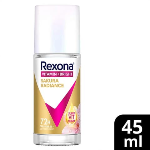 Rexona Vitamin + Bright رول‌آن دئودورانت زنانه Sakura Radiance 45 میلی‌لیتر