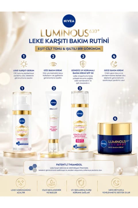 NIVEA Luminous630 ضد لک روشنکننده پوست، ست دور چشم، روز و شب