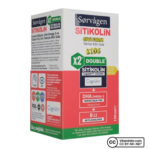 سورواجن دابل سیتیکولین DHA امگا 3 و B12 150 میلیلیتر