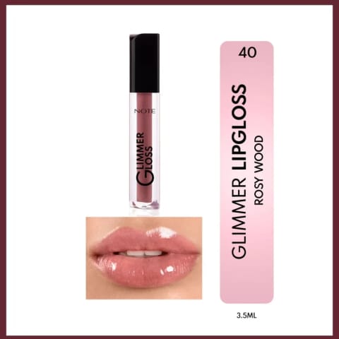 Note Glimmer Gloss براق کننده و مرطوب کننده لب 40 Rosy Wood