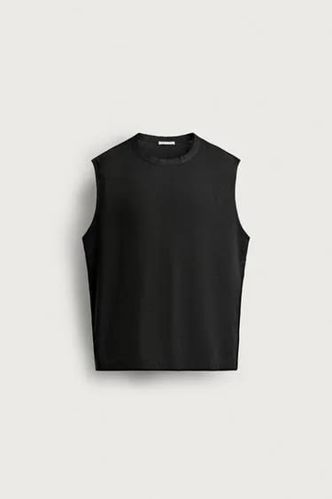 Zara تاپ بند دار با یقه کنتراست