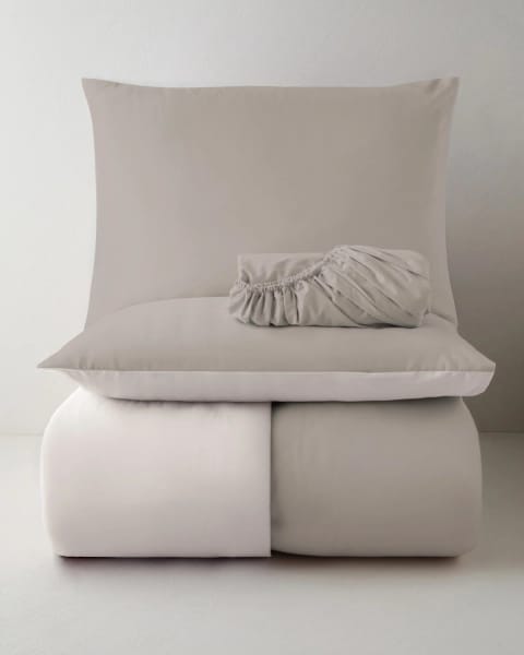 ست رو تختی یک نفره Plain با ملحفه، ۱۰۰٪ پنبه، 160x220 سانتی‌متر، رنگ خاکی-اکرو