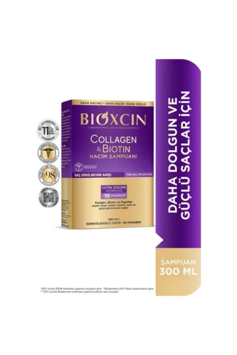 شامپو کلاژن و بیوتین Bioxcin حجم دهنده 300 میلی‌لیتر