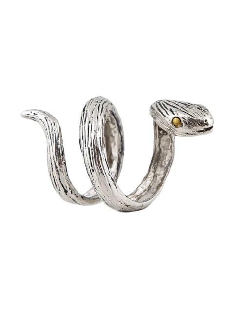 انگشتر مار دو سنگ - Silver