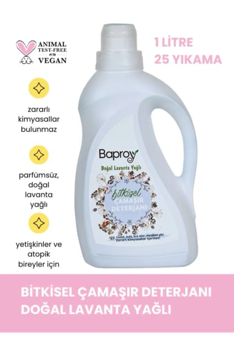 Baproy مایع شوینده لباس گیاهی ۱ لیتری با روغن طبیعی اسطوخودوس