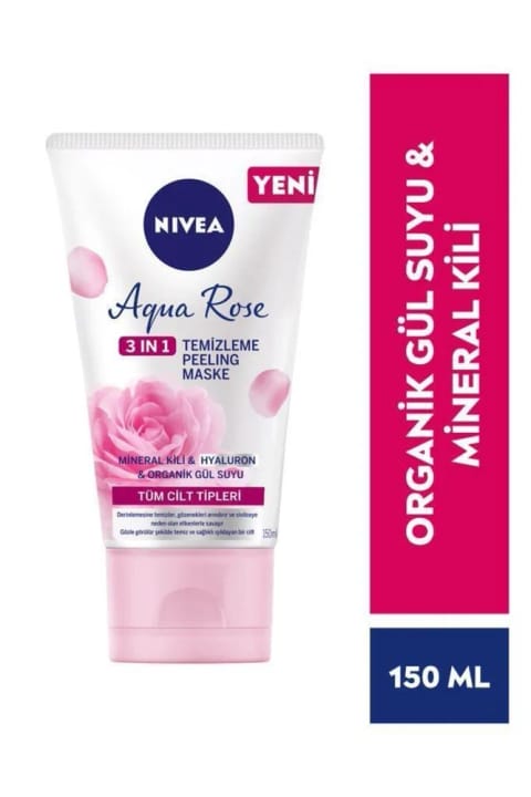 NIVEA Aqua Rose 3 in 1 پاککننده، اسکراب و ماسک