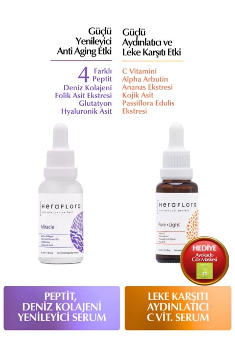 ست مراقبت پوست Heraflora روشن‌کننده و احیاکننده با Collagen