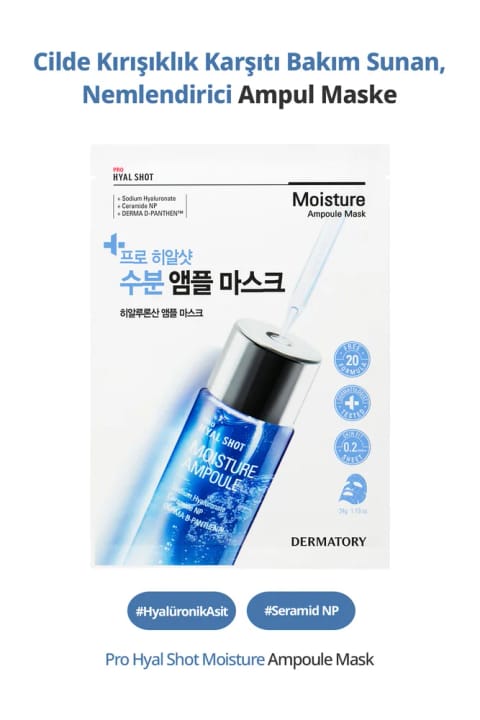 DERMATORY Hyalüronik Asit İçerikli Nemlendirici Ampul Maske Pro Hyal Shot