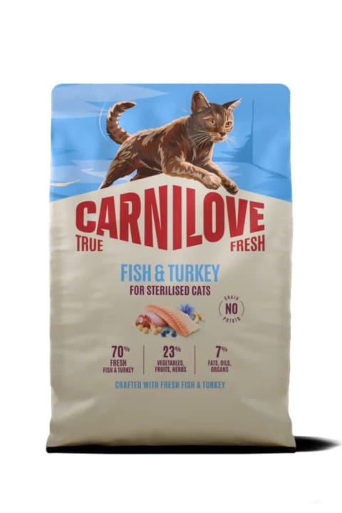 Carnilove TRUE FRESH بدون غلات مخصوص گربه‌های بالغ عقیم‌شده با ماهی و...