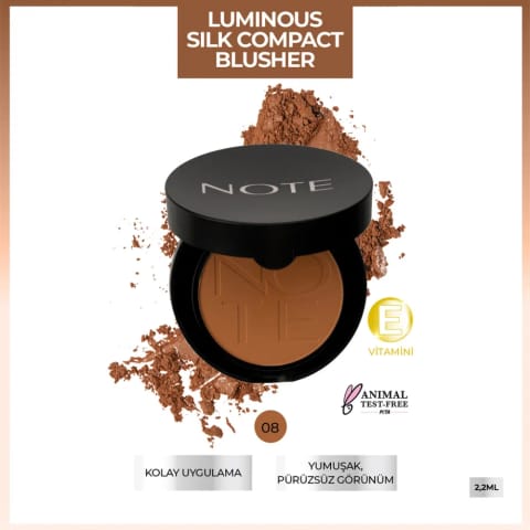 Note Luminous Silk Compact Blusher رژگونه 08 Bronze Show