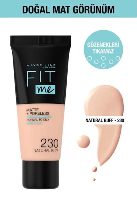 Maybelline New York Fit Me Matte Poreless کرم پودر - 230 Natural Buff