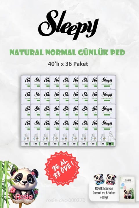 Sleepy Natural Ultra حساس Daily Pad نرمال ۴۰ عددی و ROSIE