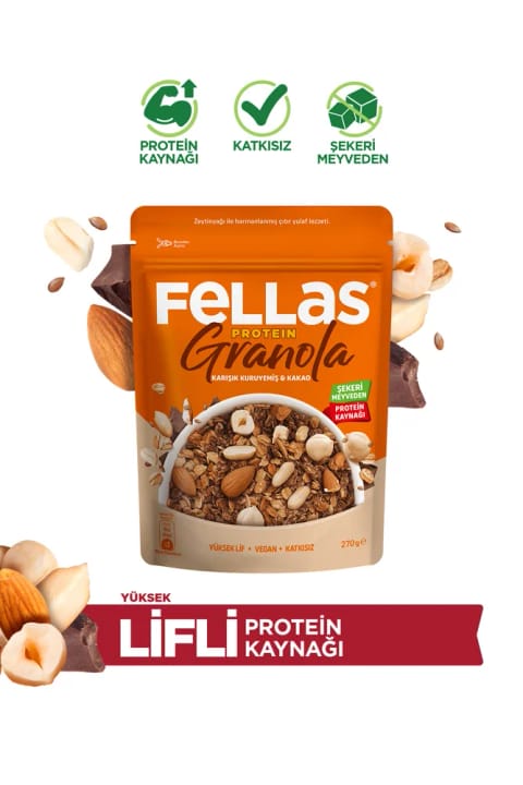 Fellas Protein Granola - مخلوط آجیل و کاکائو (270 گرم)