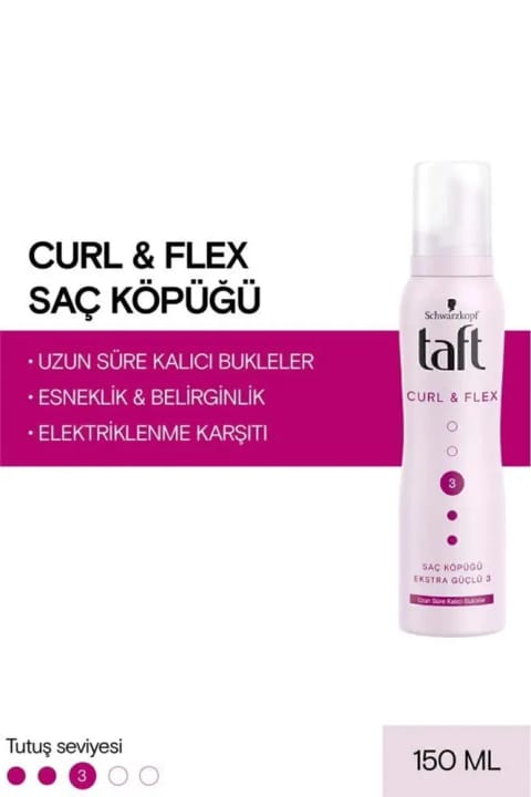Taft Curl & Flex مو فوم 150ml - برای فرهای مشخص