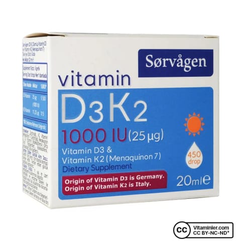 سورواجن ویتامین D3K2 قطره ۲۰ میلی‌لیتر